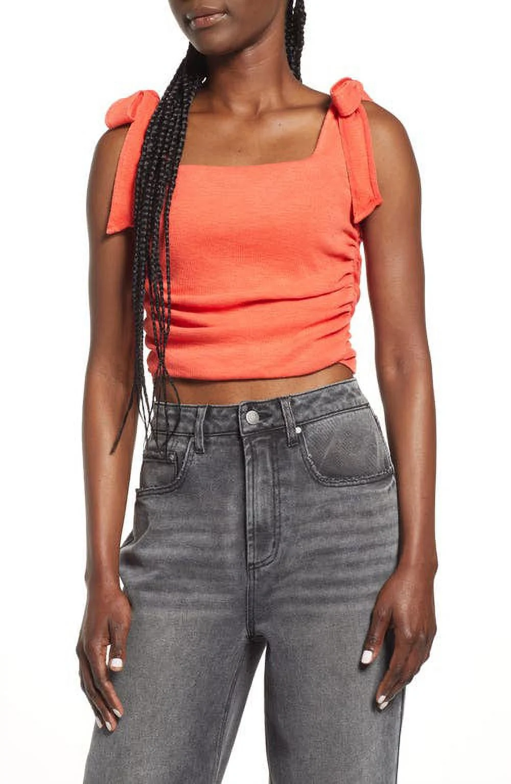 Boulevard Tie-Strap Tank Top In Guava Berry