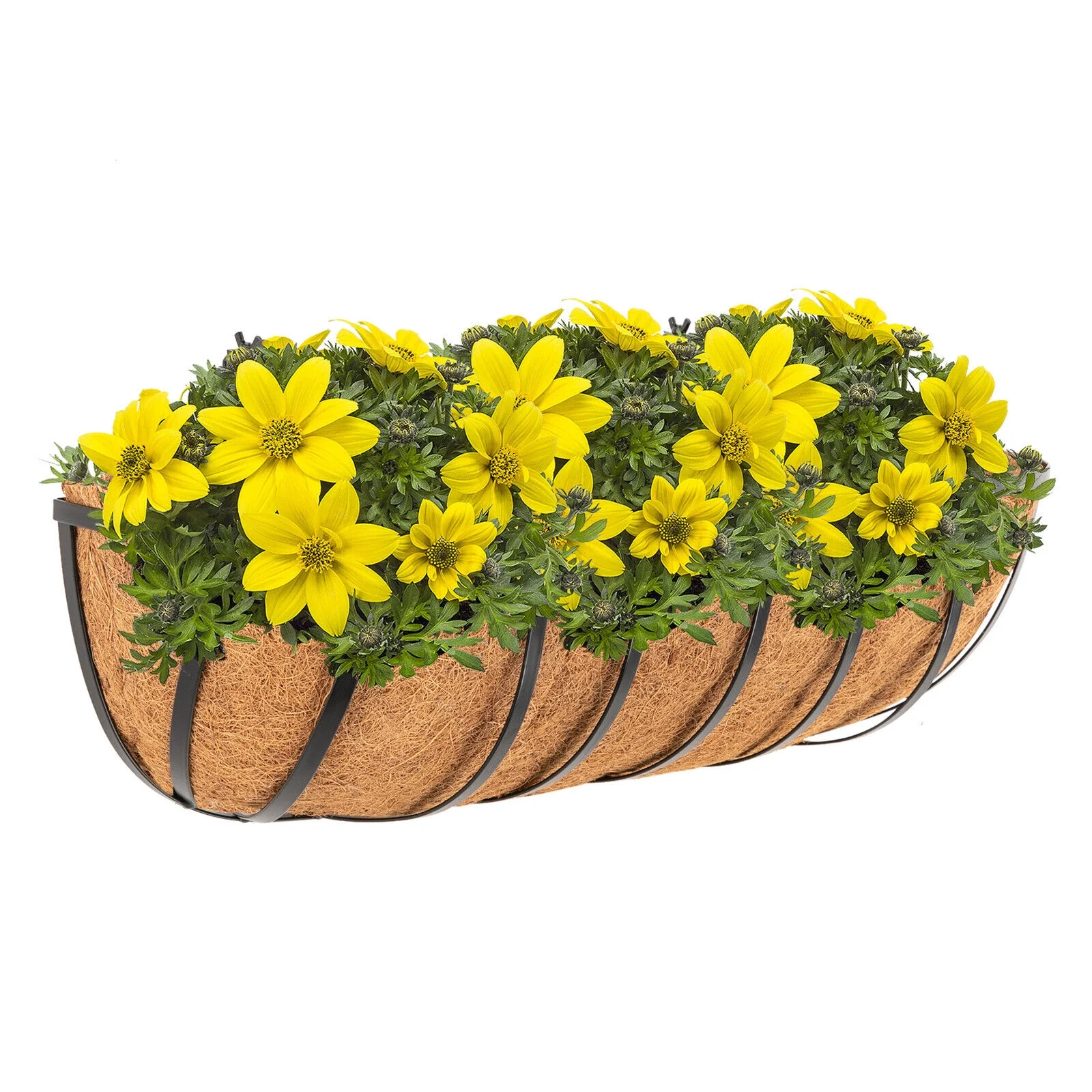 24inch Deck Railings Flower Boxes, Set of 4 Deck Railing Planter Boxes Window Boxes Hanging Flower Planter Boxes for Garden Lawn Window Basket Railing Window Boxes for Outdoor& Indoor