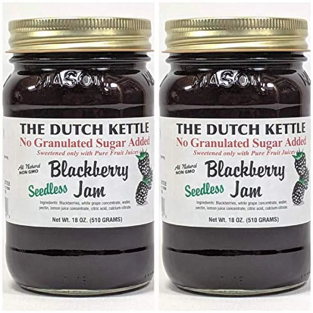 The Dutch Kettle Sugarless Seedless Blackberry Jam 2-18 Oz. Jars
