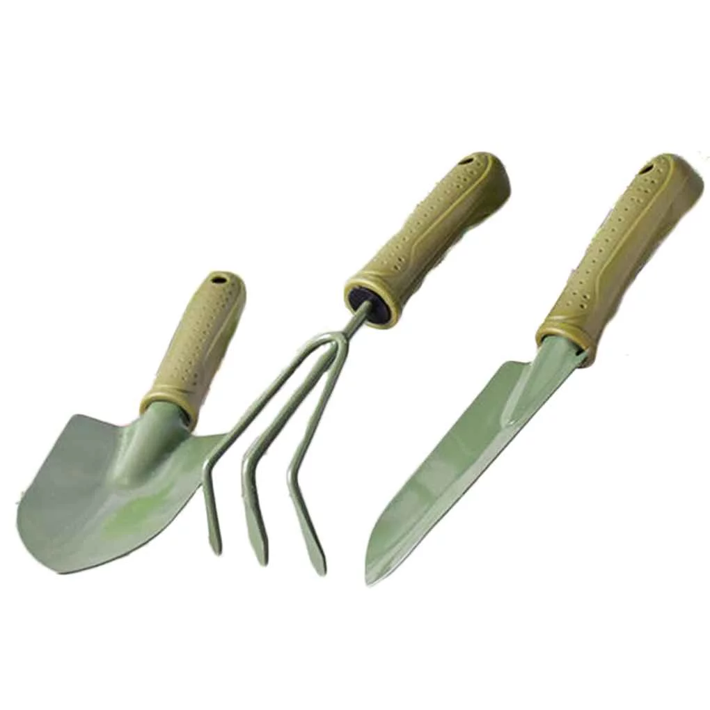 SANAG 3Pcs/Set Round Spade Rake Gardening Tools Garden Potted Plant Loosen Soil Trowel Kit