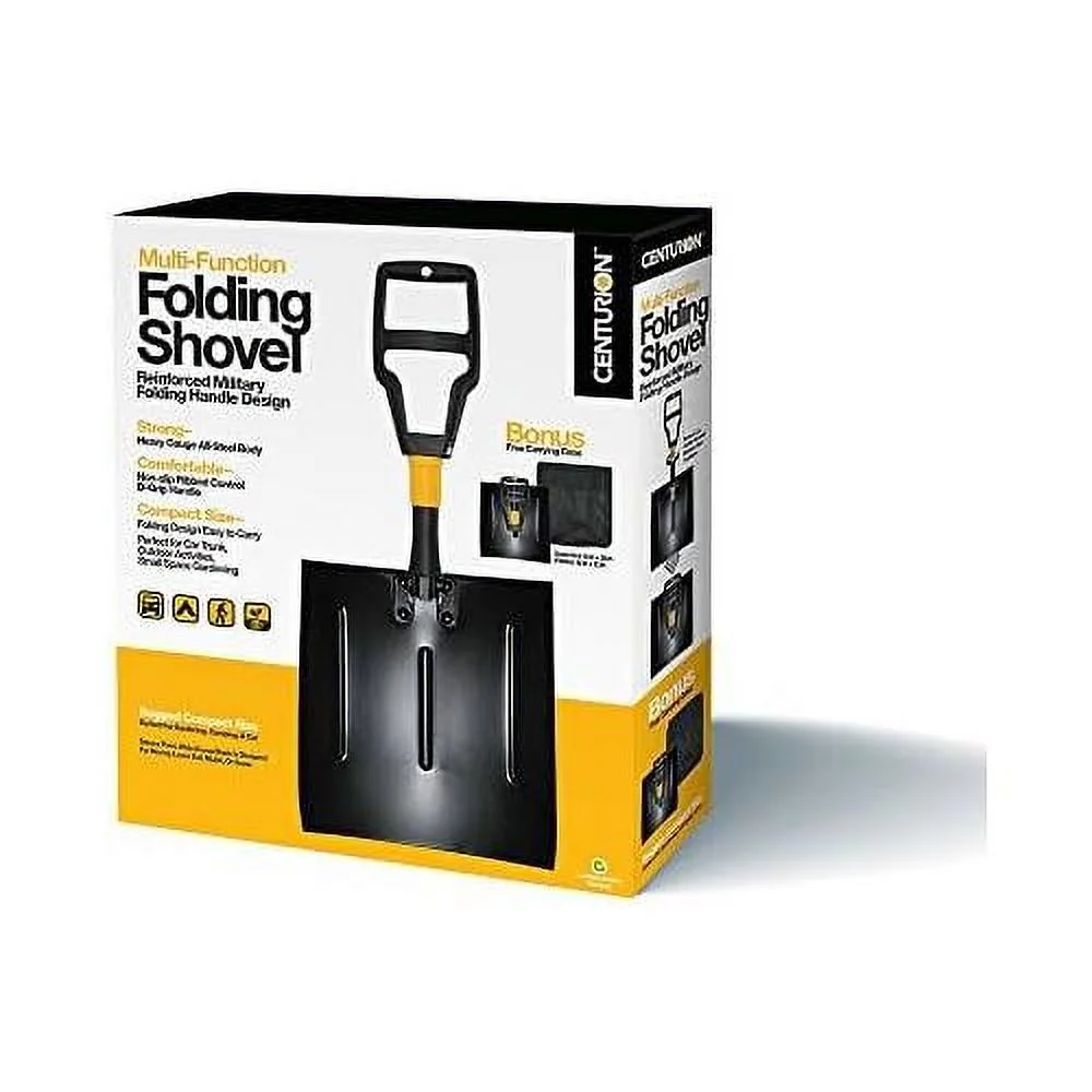 garden and outdoor living 170 square point folding shovel, yellow