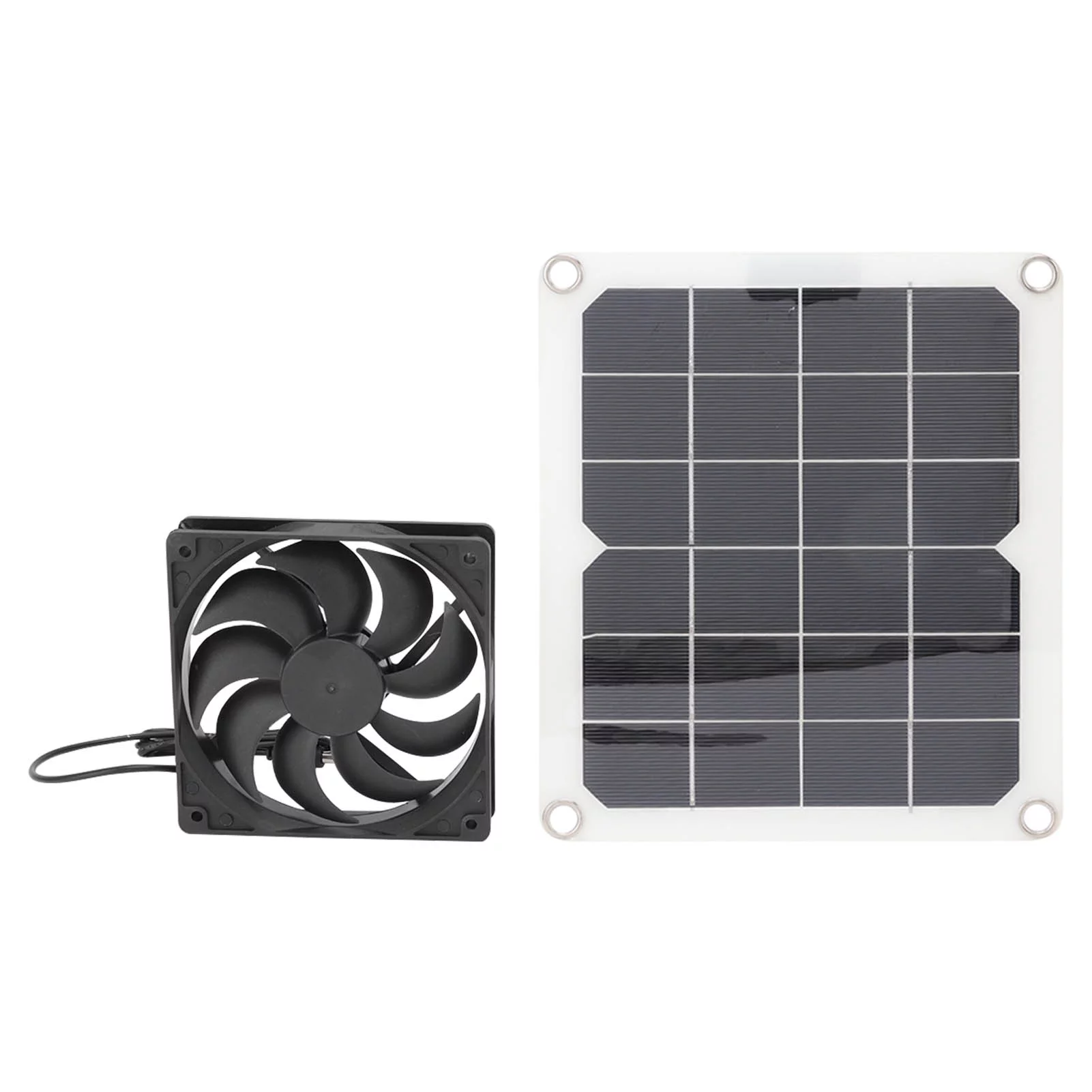 DEWIN Solar Panel Fan Set, 10W 6V Solar Panel Fan Kit 3000 Rpm Silicon Plastic Solar Panel Fan Solar Exhaust Fan Portable Fan for Greenhouse Pet