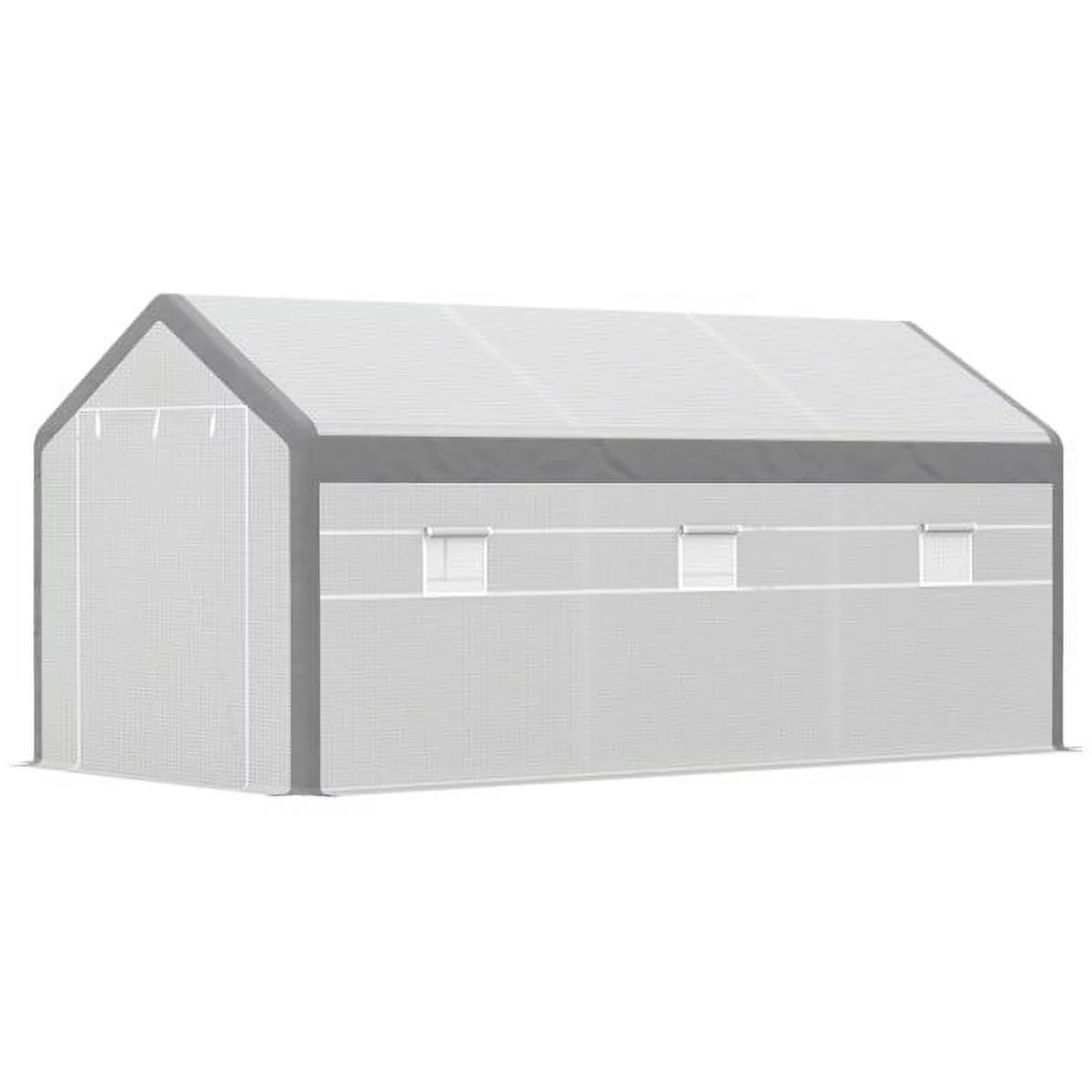 Fithood 20' x10' x 9' Walk-in Greenhouse with Roll Up Door With 6 Closeable Windows