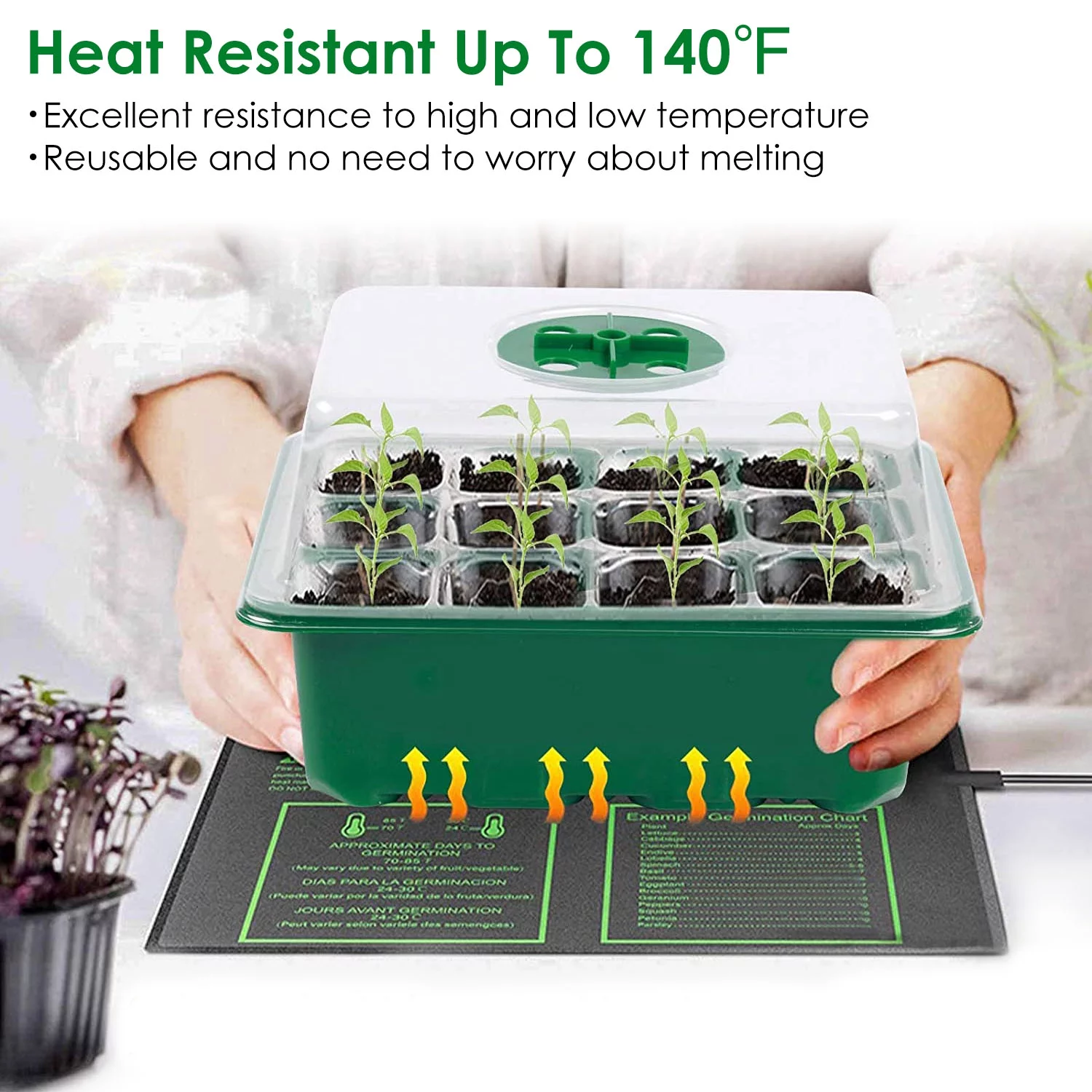 Seed Starter Tray, iMounTEK 10PCS Plant Grow Kit for Seed Staring, Indoor Gardening Plant Germination Trays
