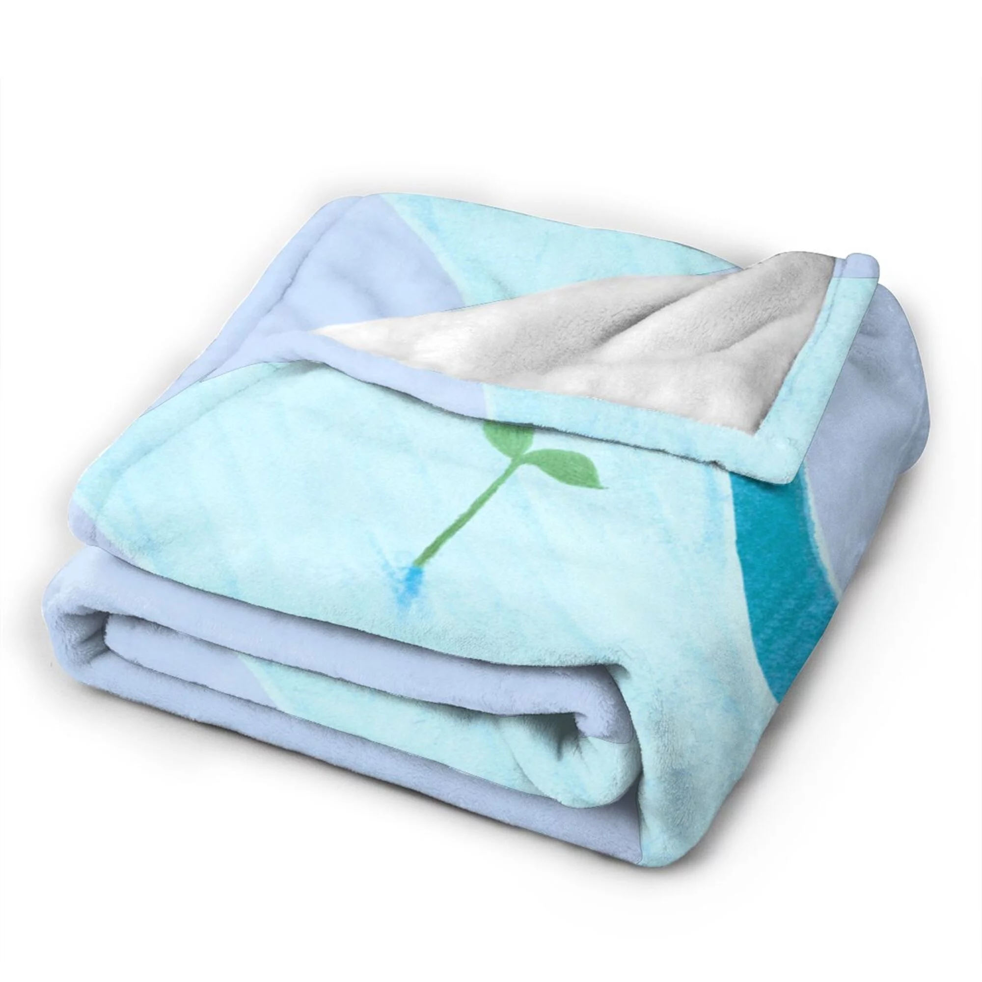 Cartoon Footprints Saplings Throw Blanket, Fluffy Soft Cozy Blanket Flannel Plush Microfiber Couch Throw 40