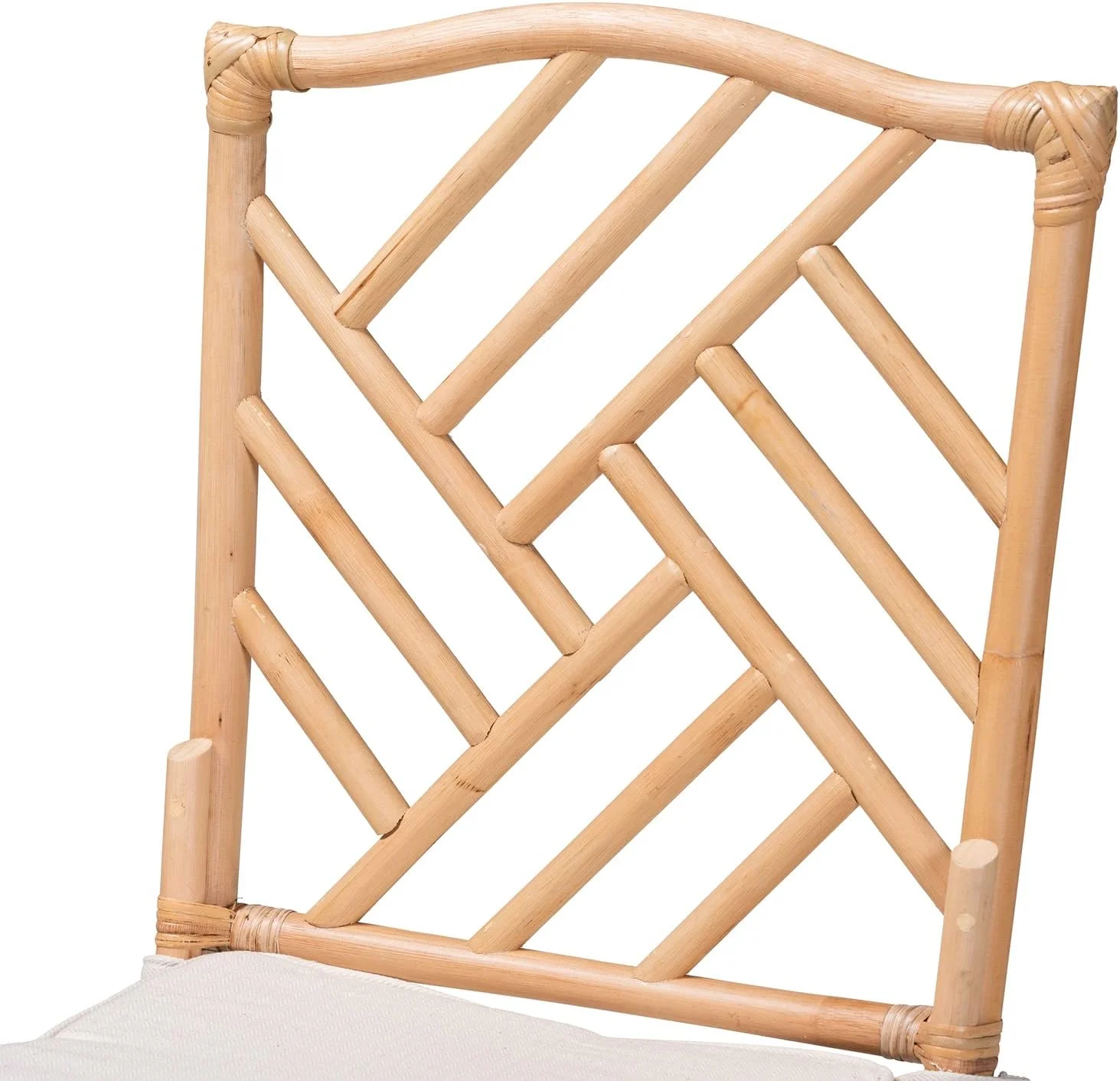 Modern Brown Rattan Dining Chair, Natural Design, 21.7