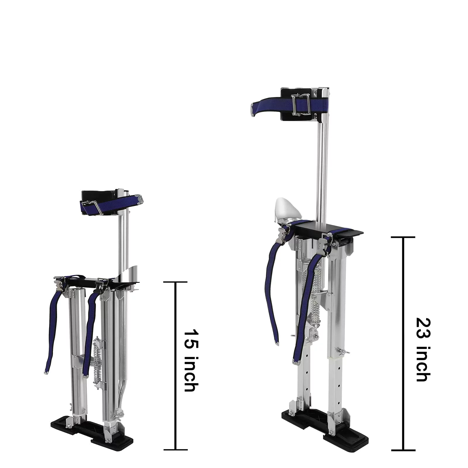 15-23 Inches Stilts Height Adjustable Silver Aluminum Tool for Adults Cleaning Painting Drop Ceilings Parades or Pruning Branches