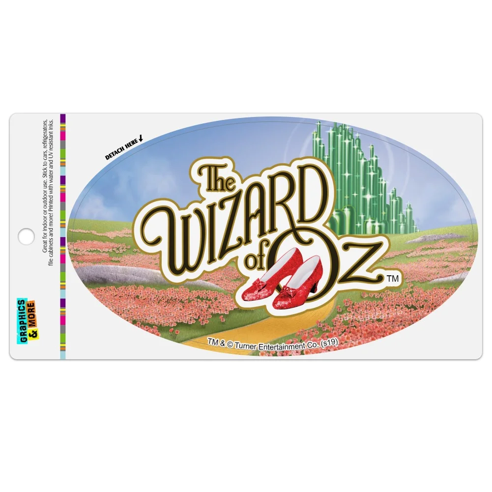 The Wizard of Oz Ruby Slippers Logo Automotive Car Refrigerator Locker Vinyl Euro Oval Magnet