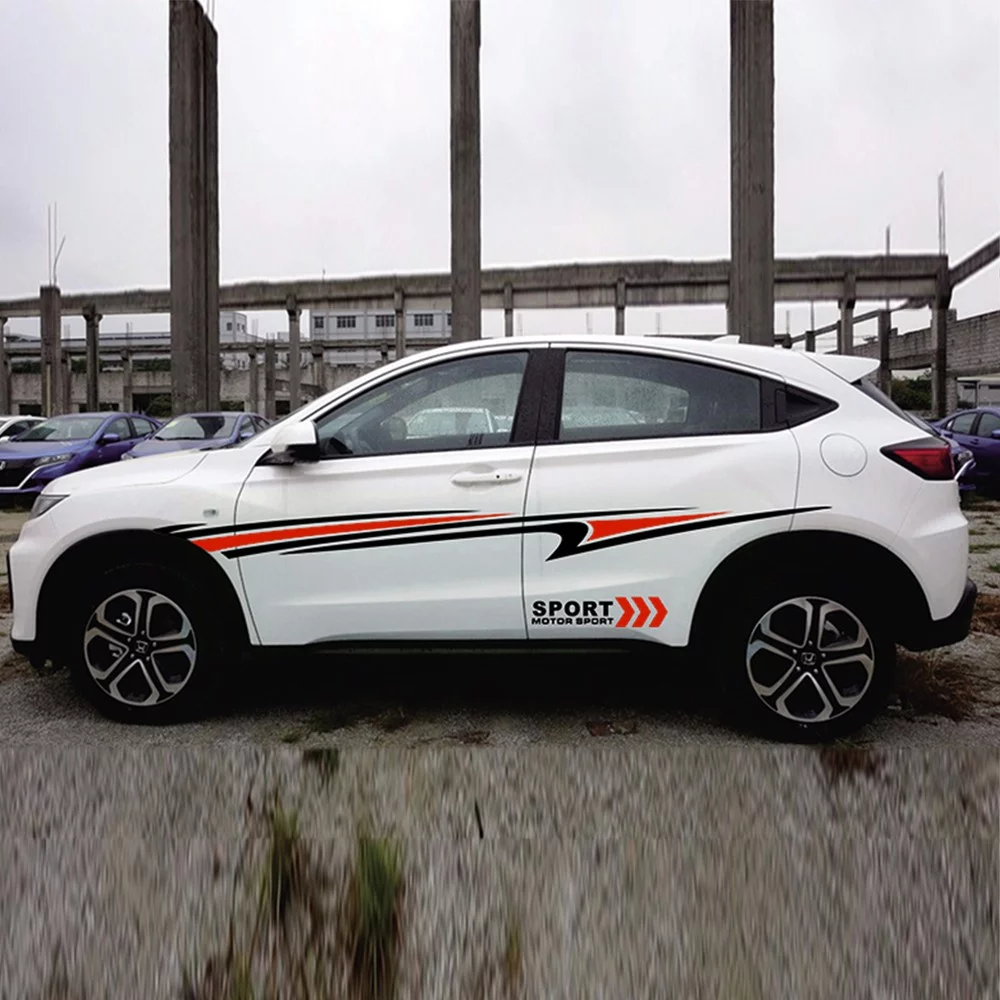 2pcs Car SUV Vinyl Graphic Car Body Sticker Side Decal Stripe DIY Decals Kit