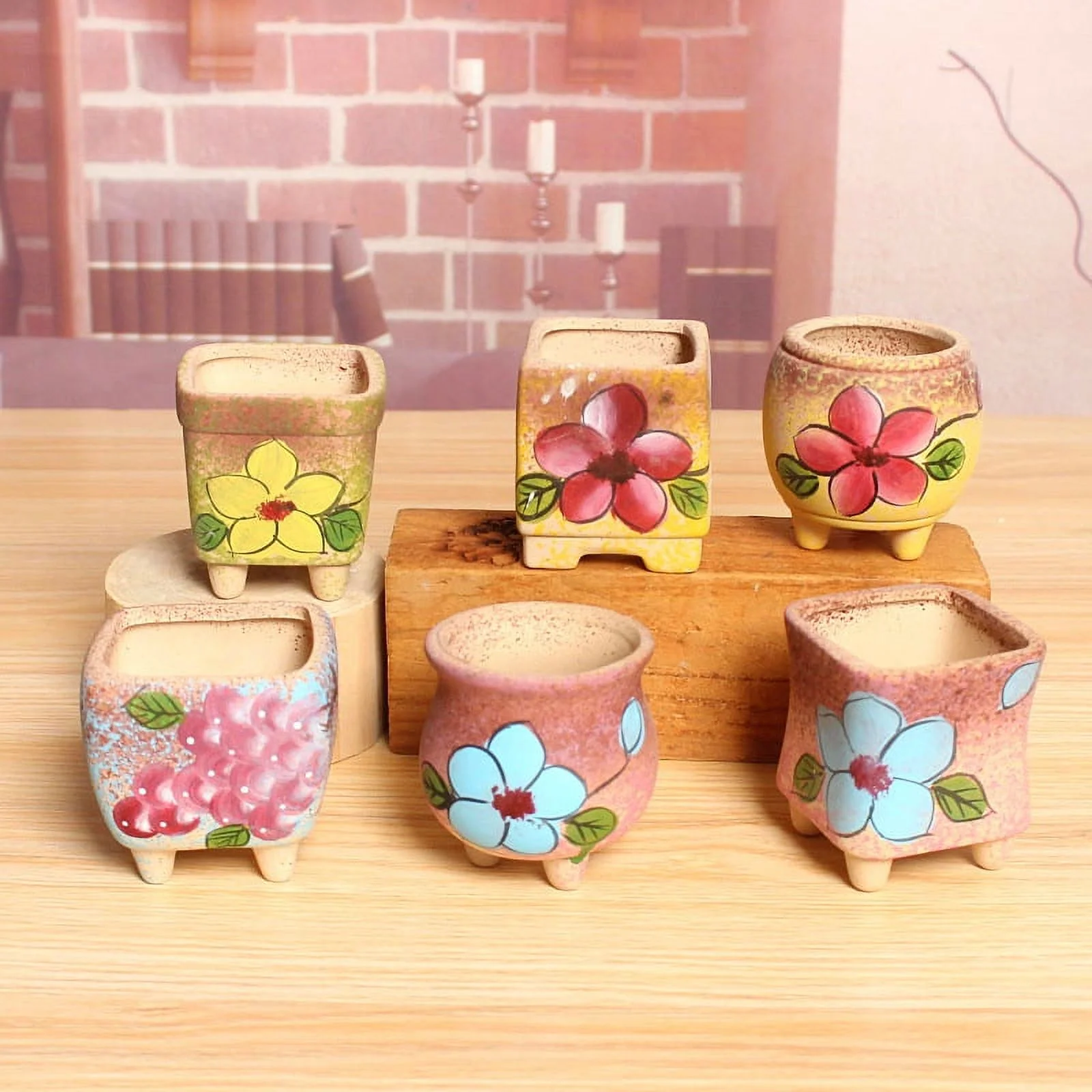Hand-painted Ceramic Succulent Planter - Korean Style Thumb Plate for Seedling Cultivation