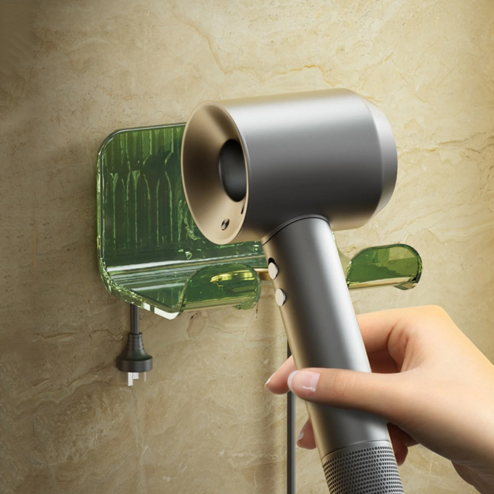 YHAIOGS Hair Dryer Rack toilet Wall Mounted Air Duct Storage Rack Bathroom Storage Rack Hair Dryer Bracket