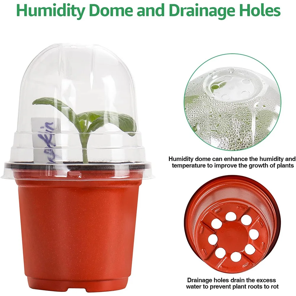 KISPATTI Plant Nursery Pots with Humidity Dome 4