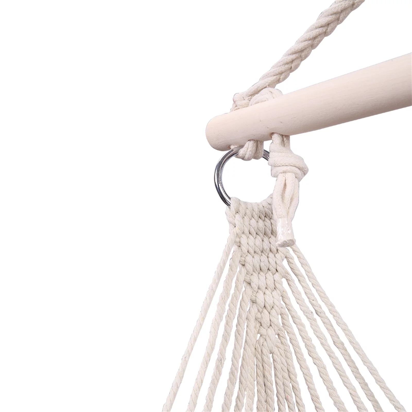Rope Hanging Sky Chair Swing - Comfortable Beige Hammock Swing for Indoor/Outdoor Relaxation