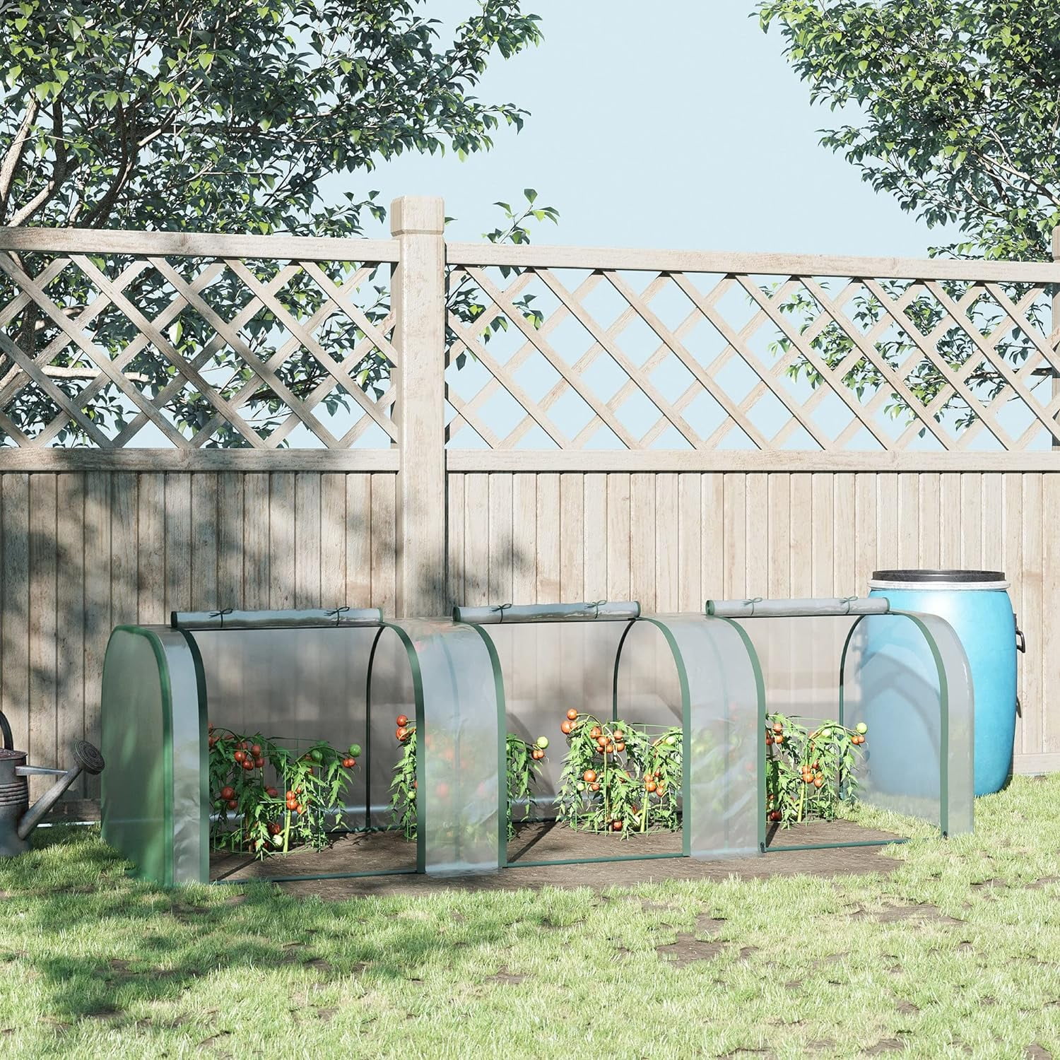 10' x 3' x 2.5' Mini Greenhouse, Portable Tunnel Green House with Roll-Up Zippered Doors, UV Waterproof Cover, Steel Frame, Clear