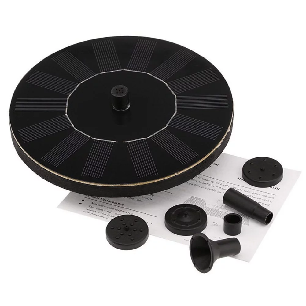 Solar Water Fountain with Solar Panel Pond Pupme with 6 Fountain Nozzles Garden