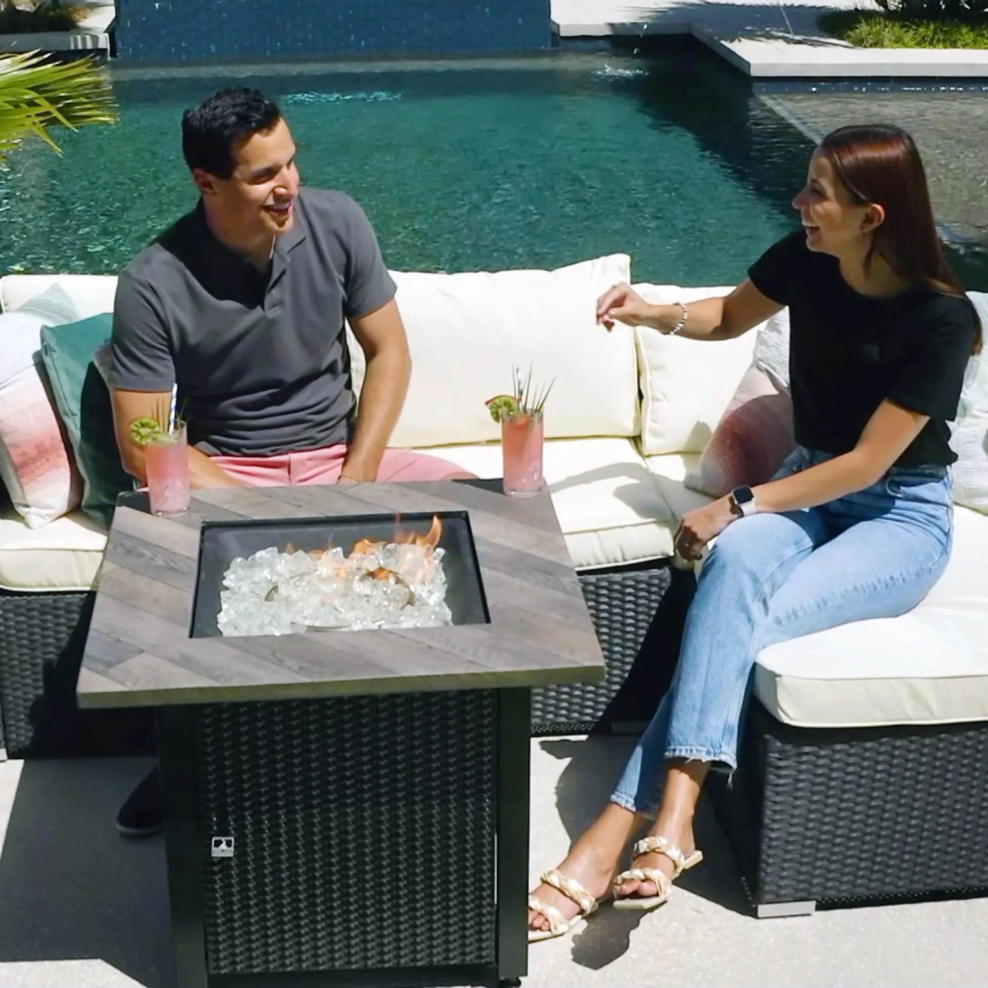 Endless Summer - The Olivia 30 Inch Square Gas Fire Table