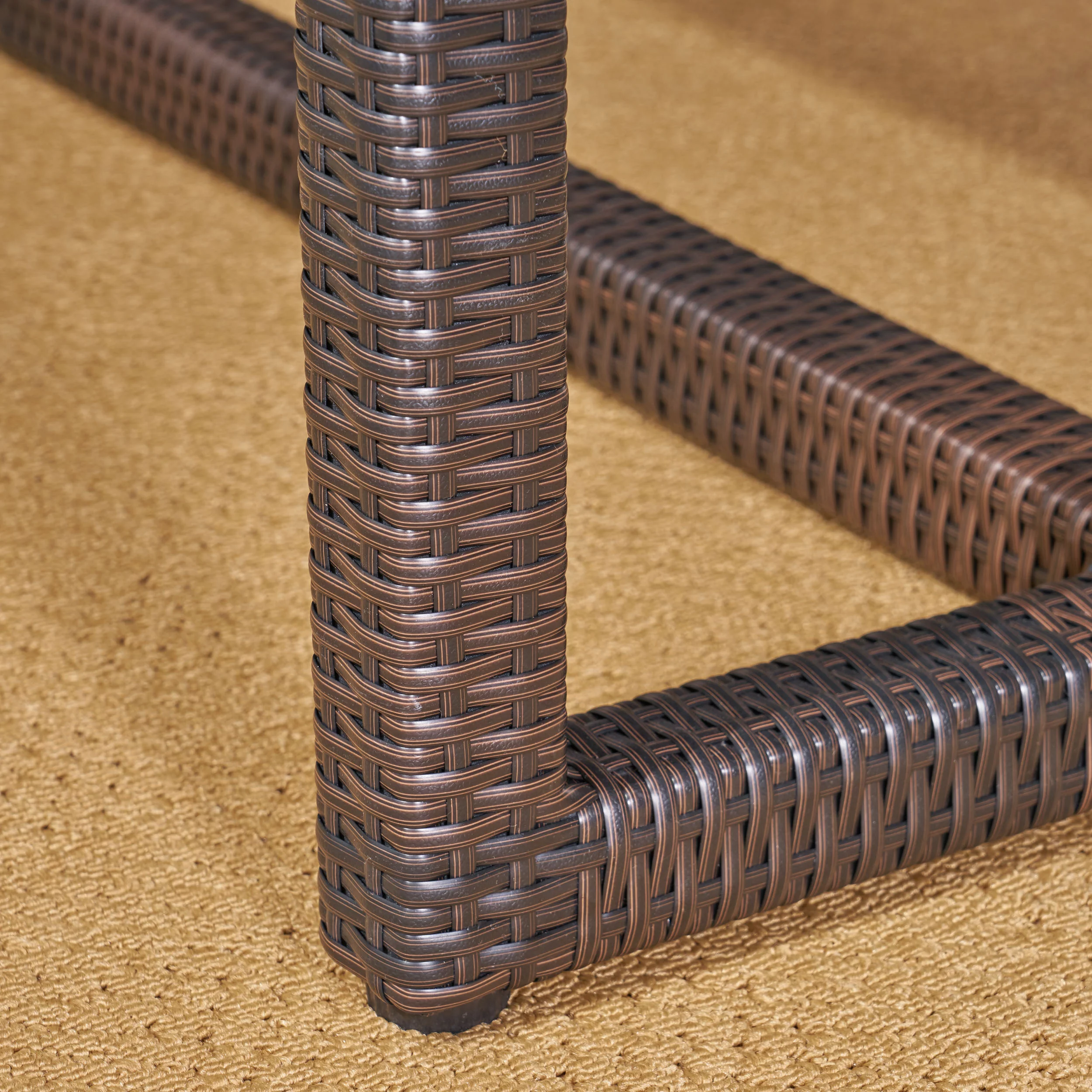 Noble House Melville 7 Piece Wicker Patio Dining Set in Brown