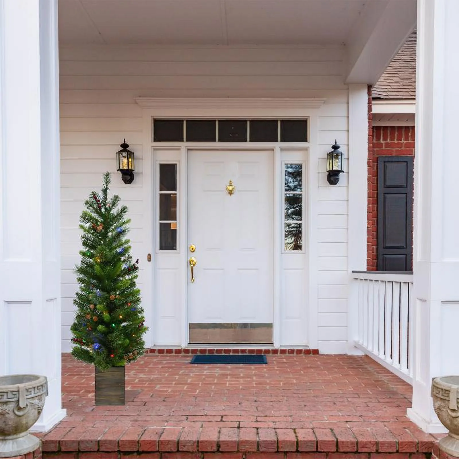 Celebrations 9087038 4 ft. Slim LED Mixed Pine Color Changing Entrance Tree, Multi Color - 50 Count