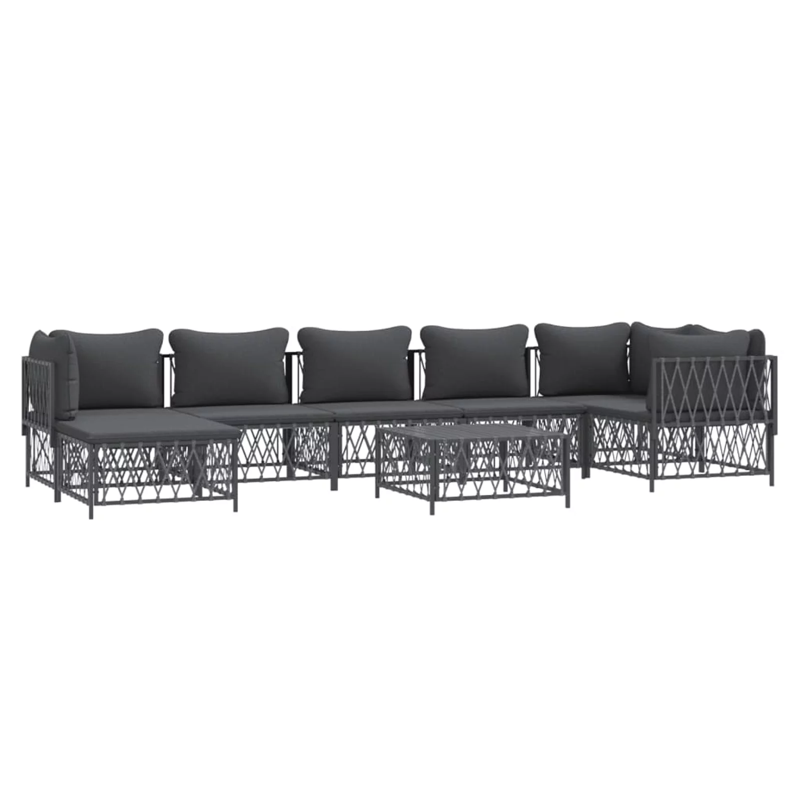 Dcenta 8 Piece Patio Set with Cushions Anthracite Steel