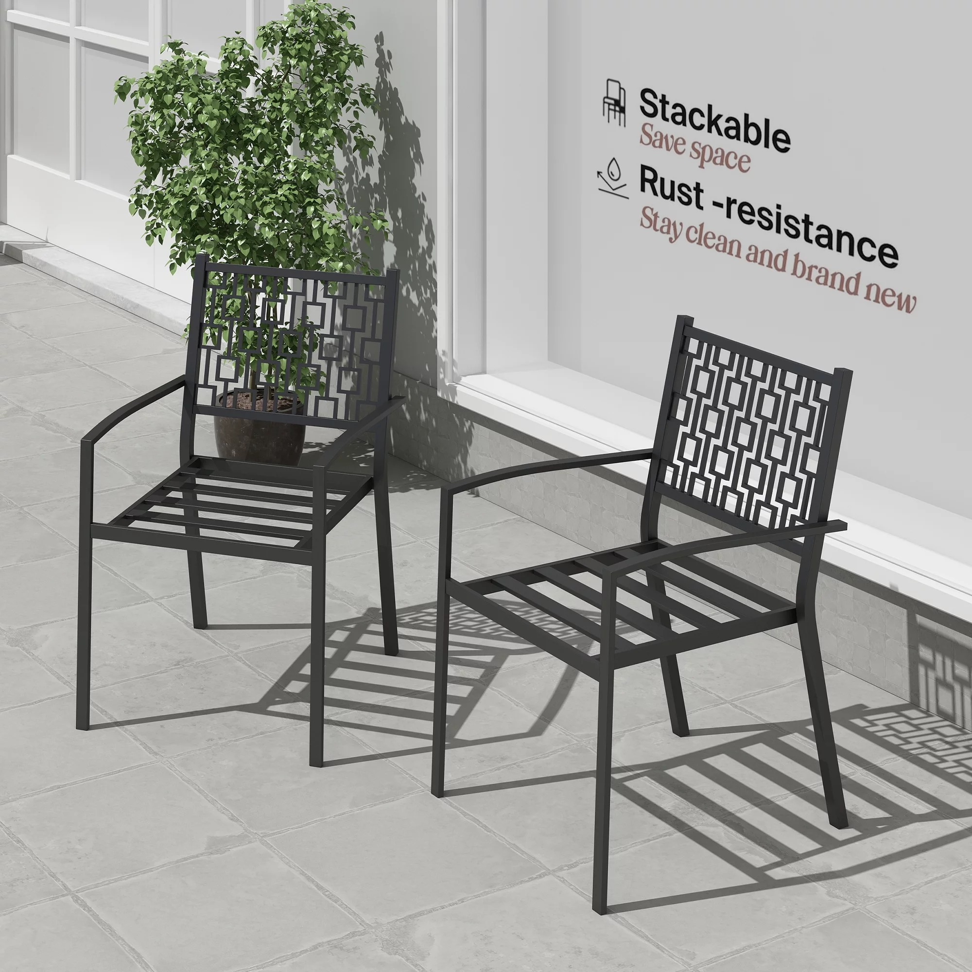 Aretha 2 – Piece Sturdy Stackable Poolside Chair