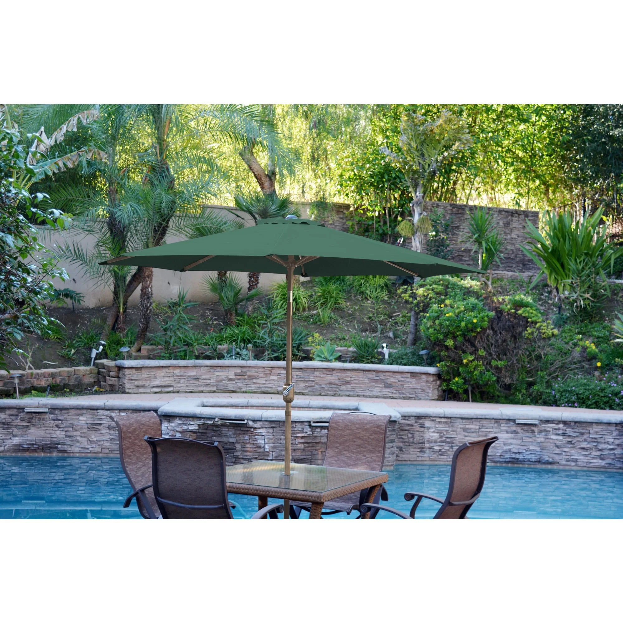 Jeco Aluminum Patio Market Umbrella Tilt with Bronze Pole Red