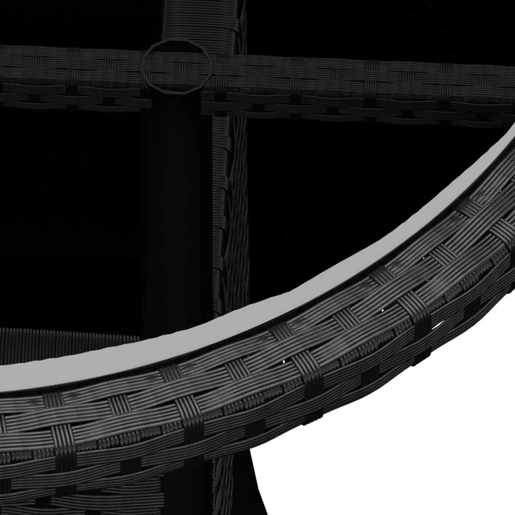 Anself 3 Piece Patio Bistro Set Poly Rattan Black