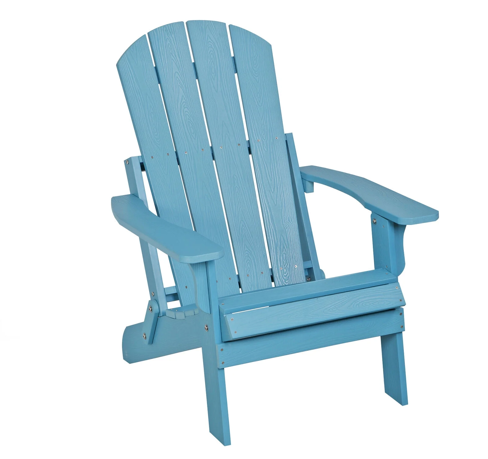 Folding Adirondack Chair Poly Patio Chair Fire Pit Chair Weather Resistant Blue