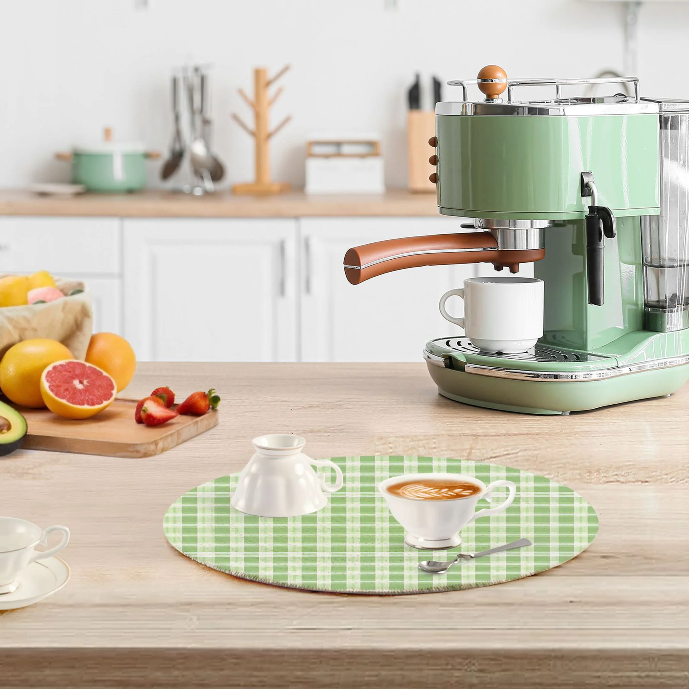 Grid Green Lattice 3 PCs Pot Holders Trivets Kitchen 15