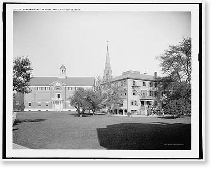 Historic Framed Print, Gymnasium and Fay House, Radcliffe College, Mass., 17-7/8