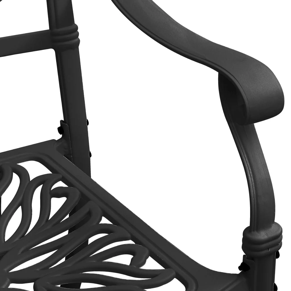 3 Piece Bistro Set Cast Aluminum Black
