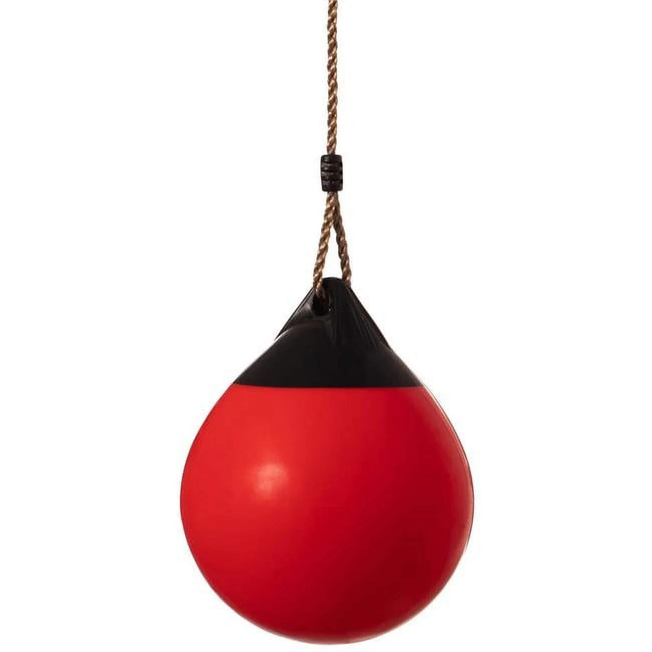 Red Outdoor Patio Playground Hanging Adjustable Ball Round Swing, Inflatable Heavy Duty Rubber Round Swing Ball, Pump Included