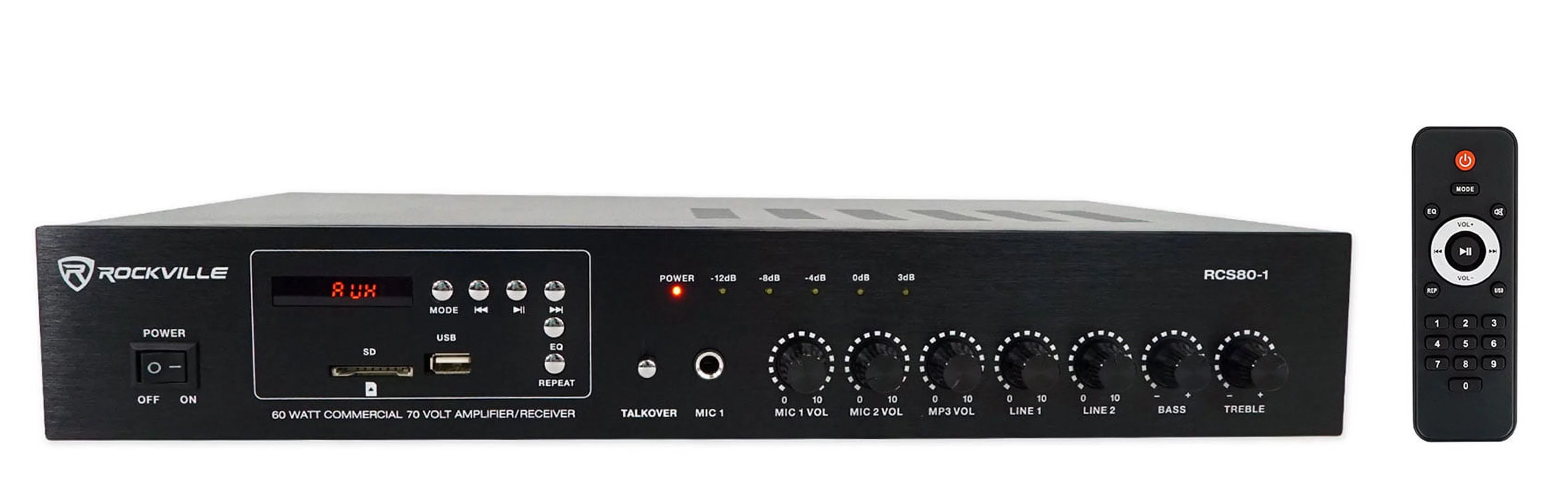 Rockville Commercial Restaurant Amp+2) Black 5.25