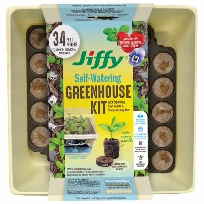 Jiffy 34 Count Self Watering Greenhouse Waters Up To 10 Days Easy No M, Each