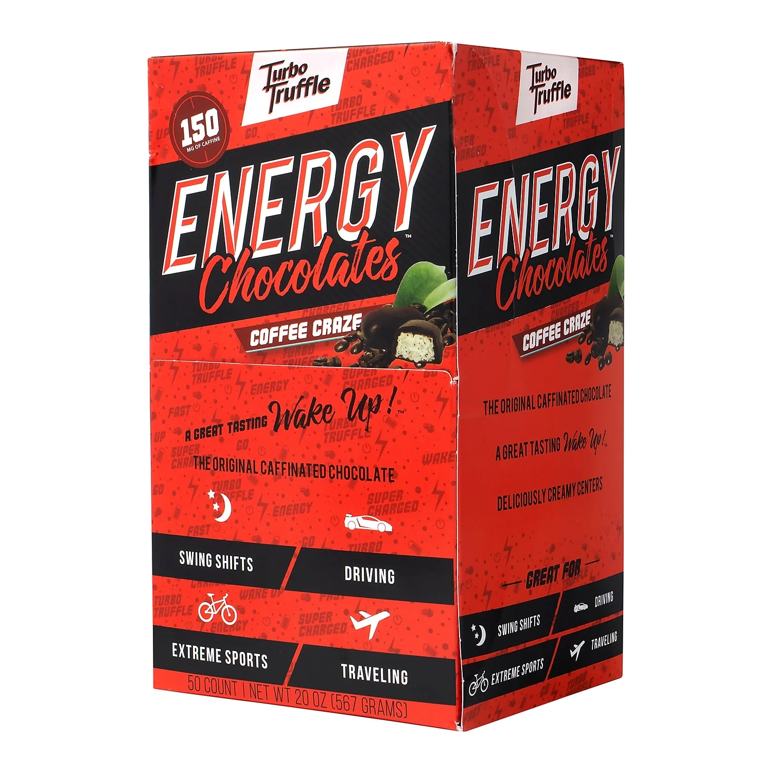 Turbo Truffles Energy Chocolate Truffles Coffee Craze 50/Pack (220-00986)