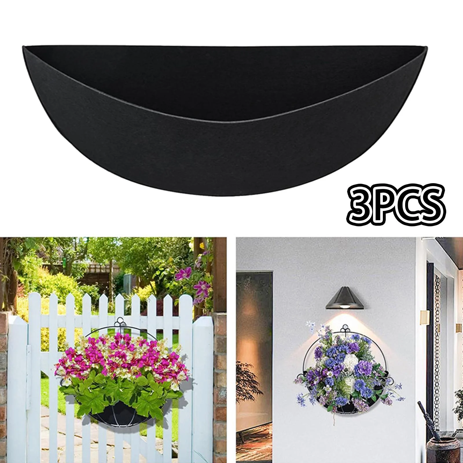 Gazechimp 3 Pieces Fabric Planter Basket Liner Foldable and Breathable Flower Basket Liner 16in