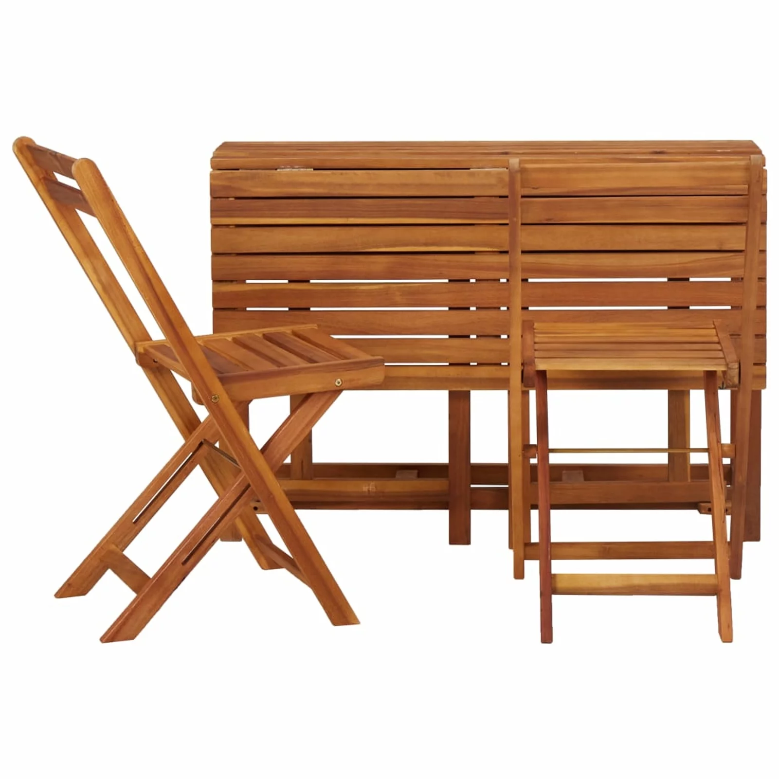 Dcenta Balcony Planter Table with 2 Bistro Chairs Solid Acacia Wood
