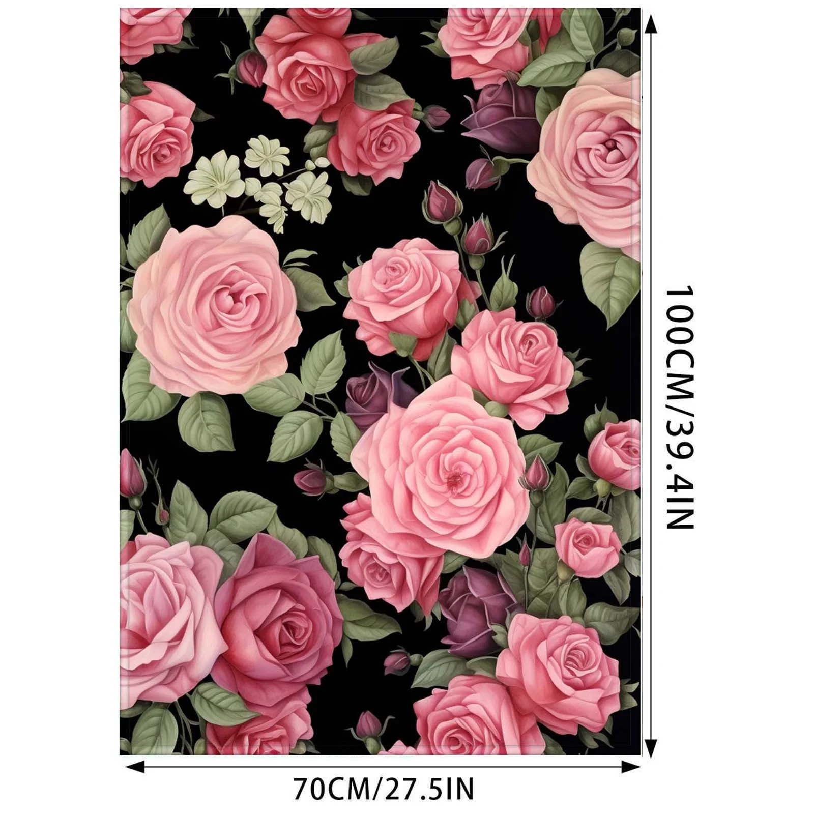 iju7gthy Carpet Foam 4th of July Party Black Flowers Blanket Super Soft Flannel All Lightweight Living Room/Bedroom Warming Blanket 70X100Cm/100X150Cm