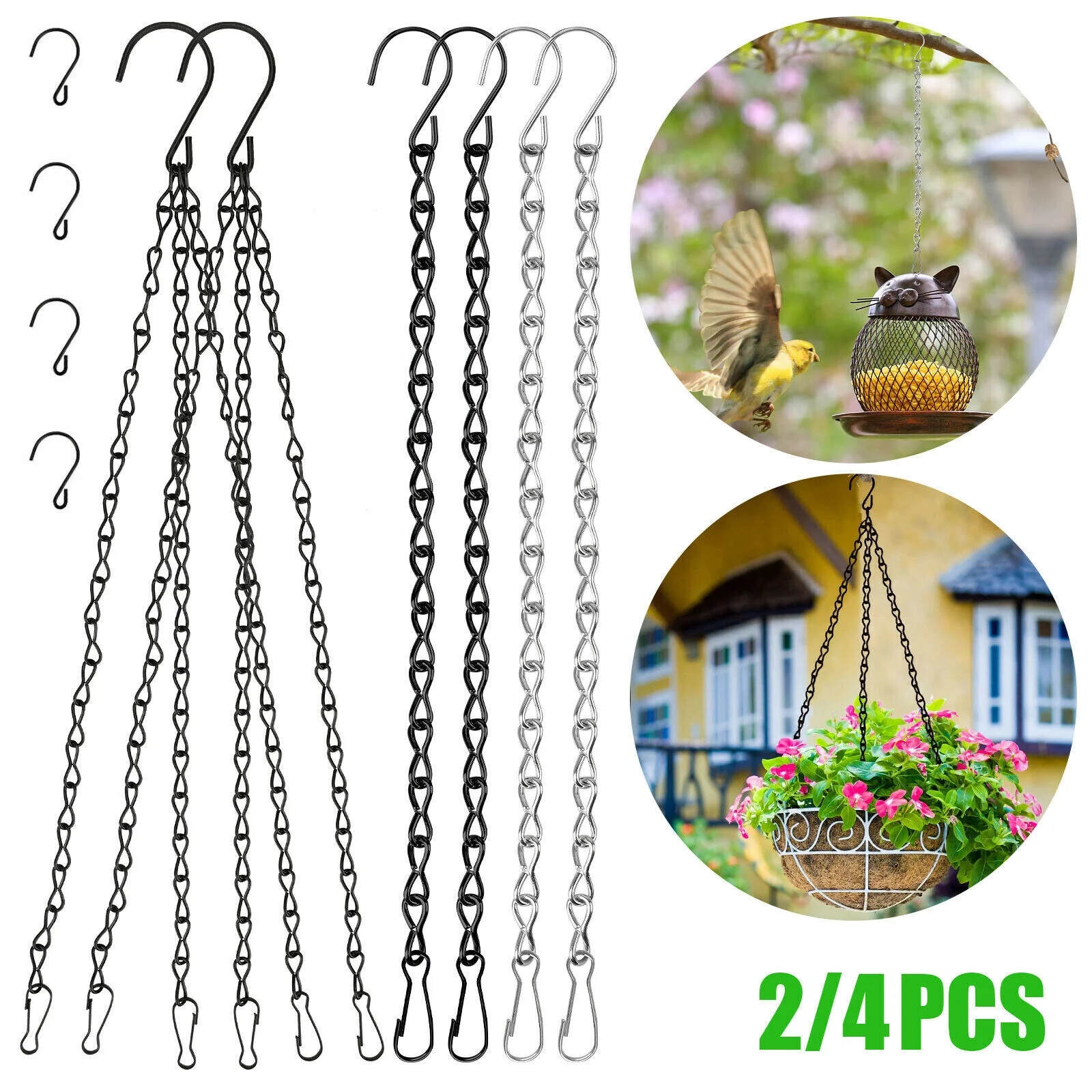 Hanging Flower Basket Chain Plant Pot Hanger Planter Chains Outdoor Garden Decor