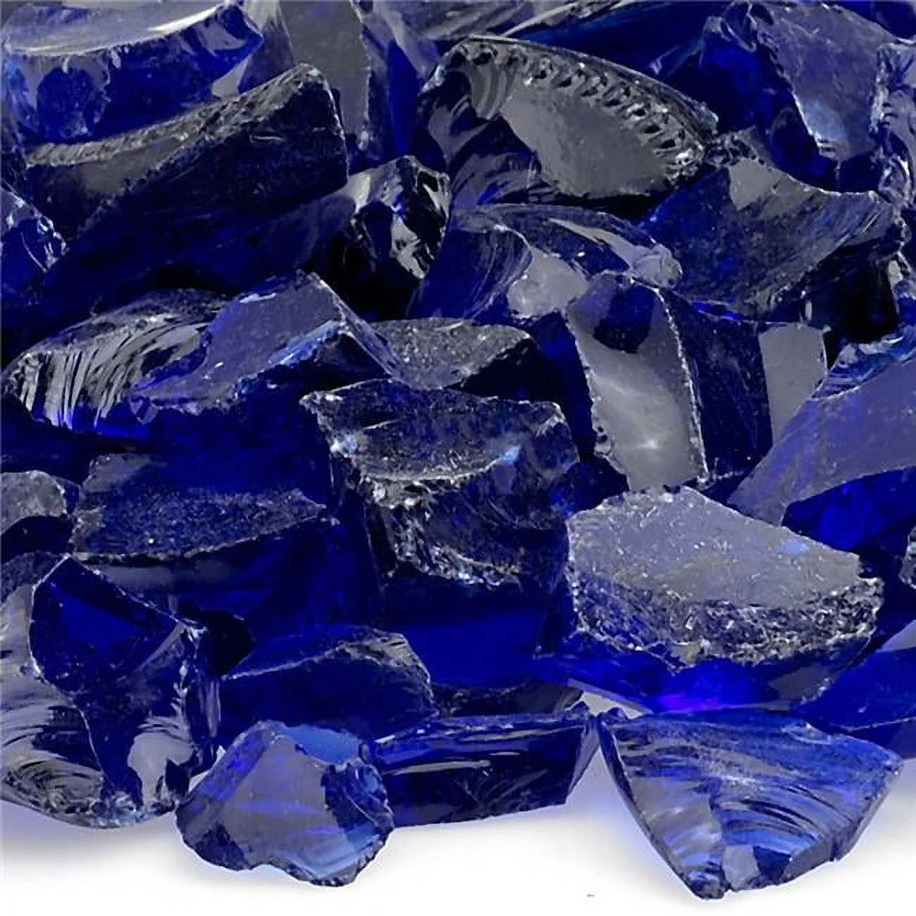 Dark Blue Recycled Fire Pit Glass - Medium - 10 lbs