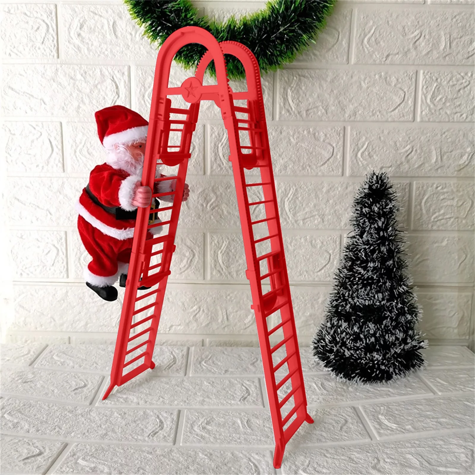 YHAIOGS Electric Climbing Ladder Santa Claus Christmas Climbing Santa Plush Doll TOy