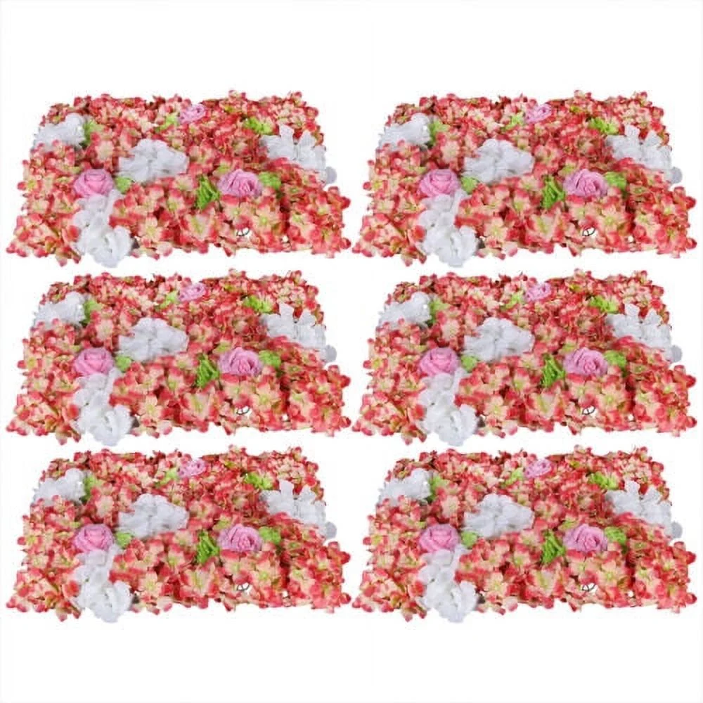 6 Pack Artificial Fake Flower Hydrangea Wall Panel Banquet Wedding Backdrop Wall