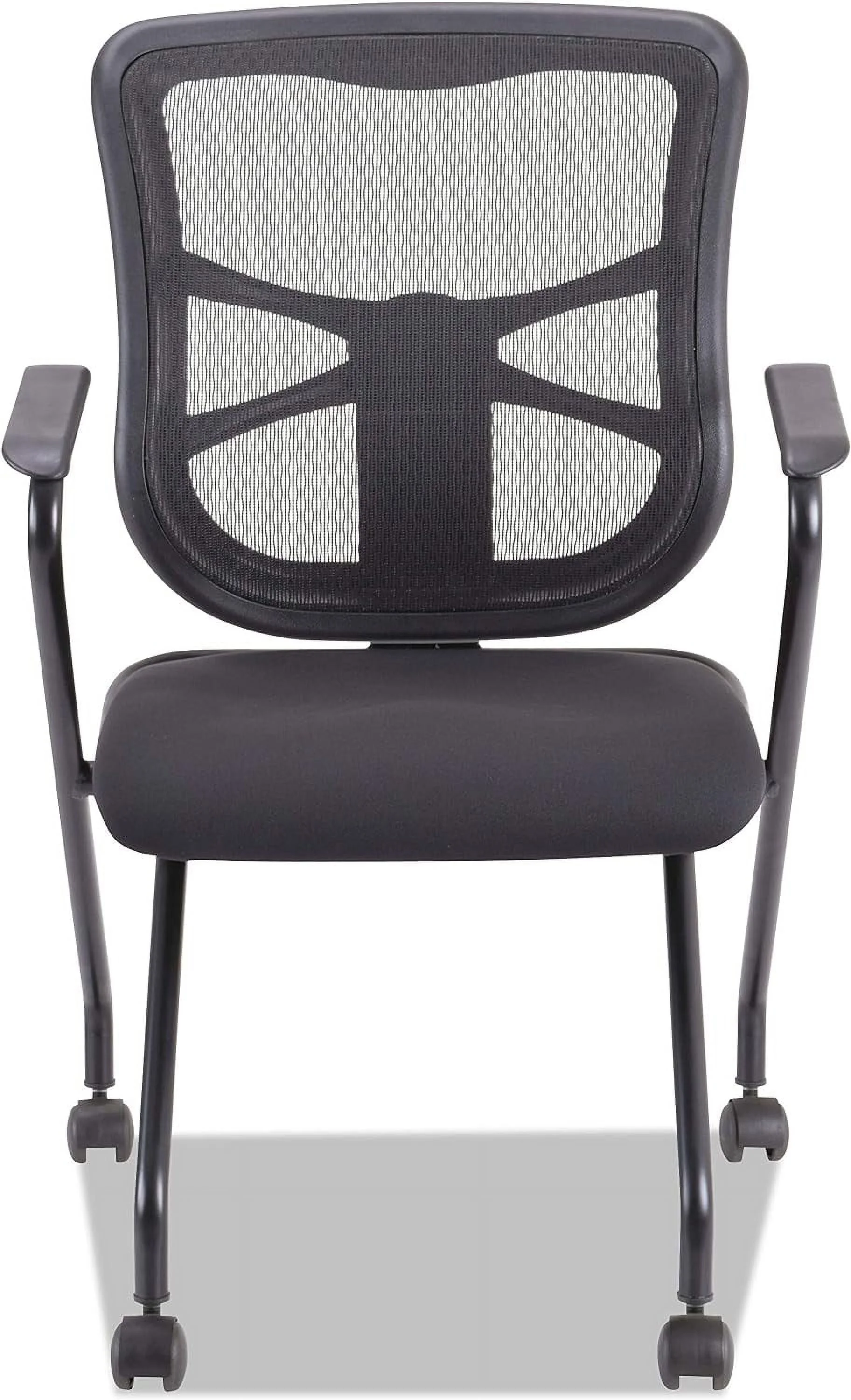 ALEEL4914 Elusion Nesting Mesh Chair with Padded Arms - Black (2/Carton)
