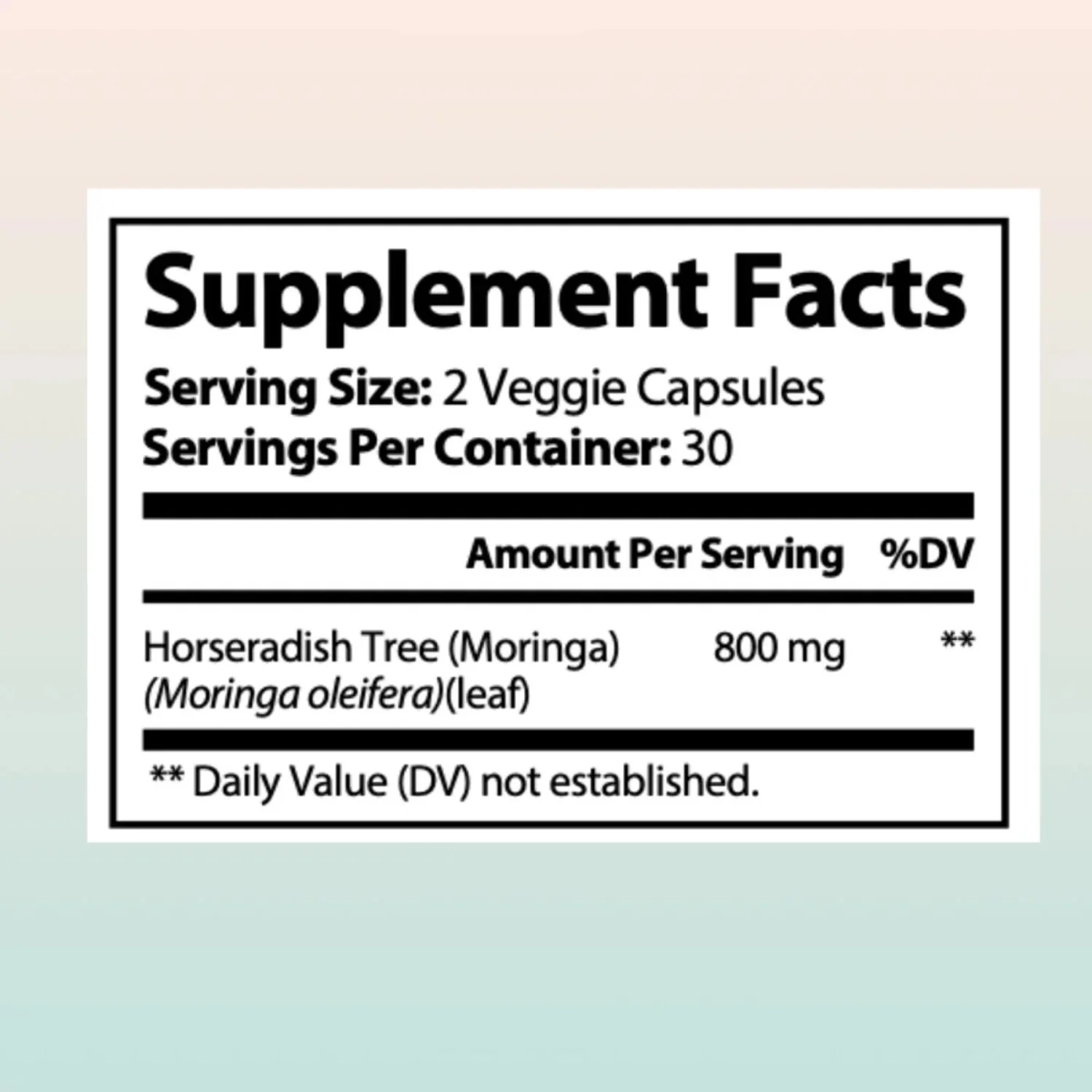 Moringa Oleifera Capsules - Organic  Natural Superfood for Immune Support, Energy Boost | 60 Capsules