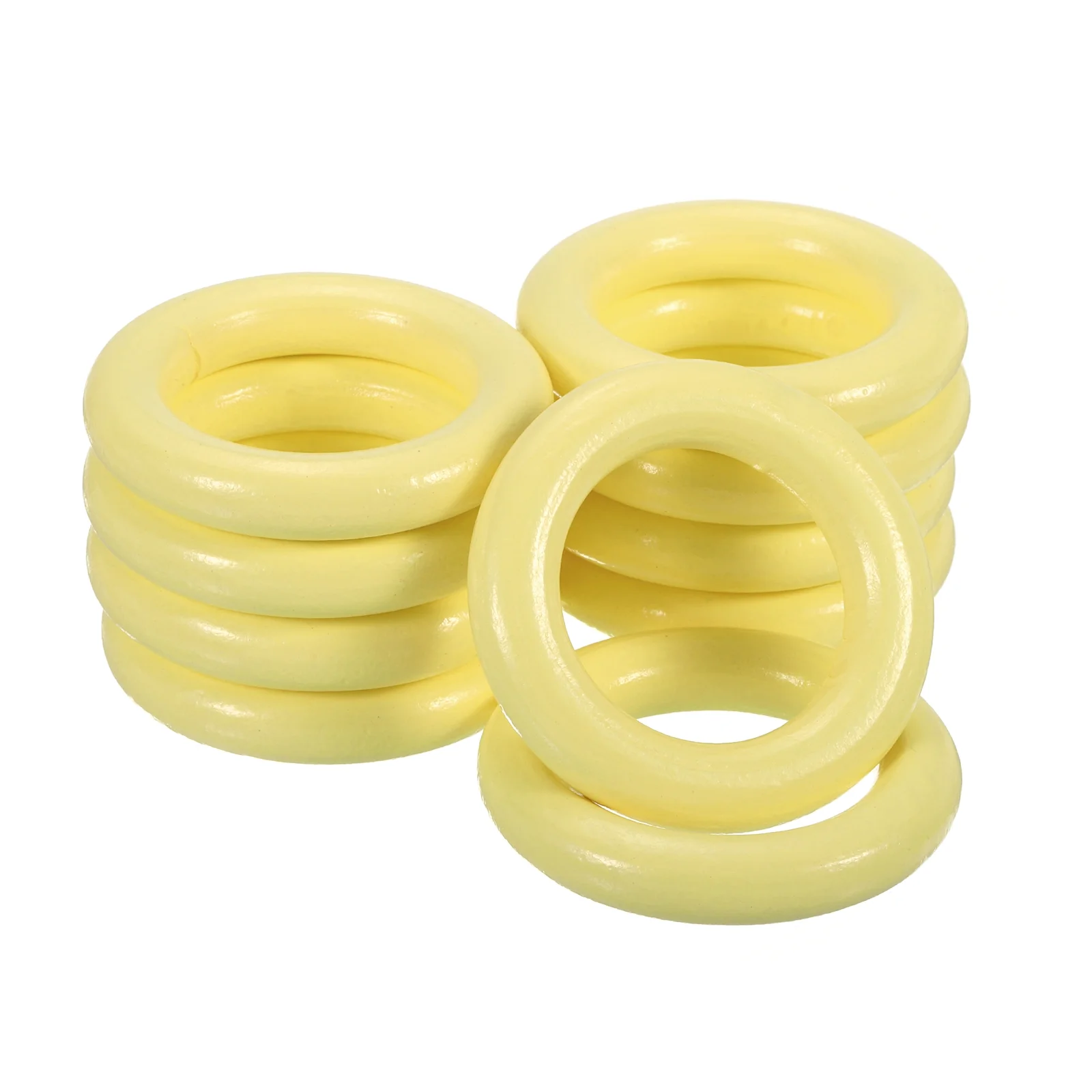 Uxcell 10Pack 55mm(2.2-inch) Wood Rings, Natural Smooth Colorful Wood Circles, Yellow
