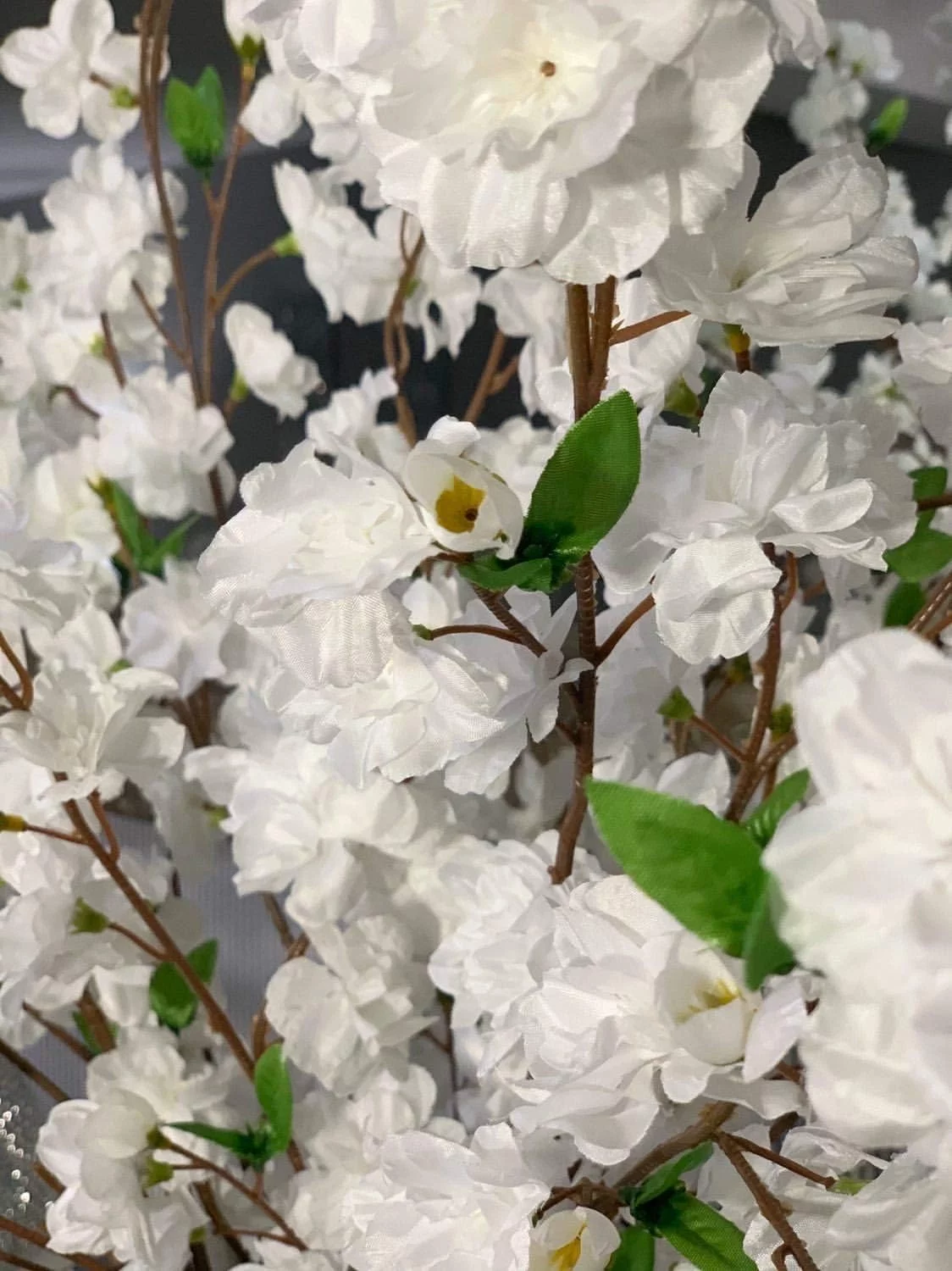 Larskilk White Cherry Blossom Flowers, Three 36 Inch Branches, Wedding, Party, Event, Japan's National Flower