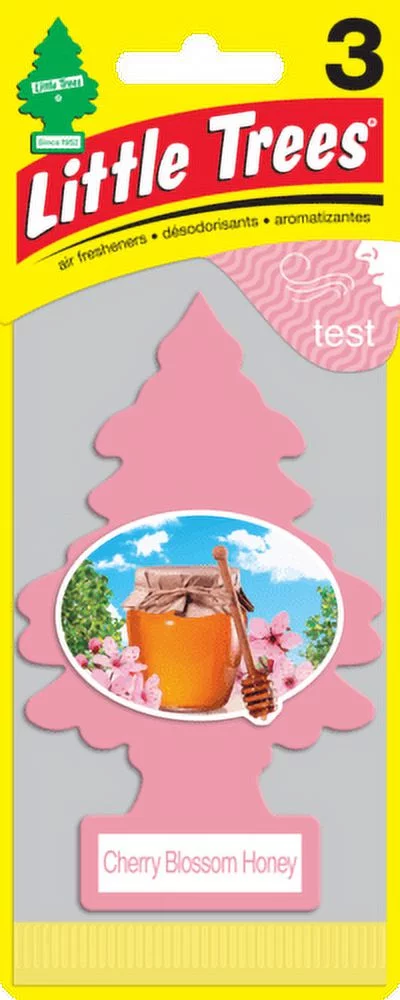 Little Trees 3 Pcs. Cherry Blossom Honey Air Freshener (Pack of 6)