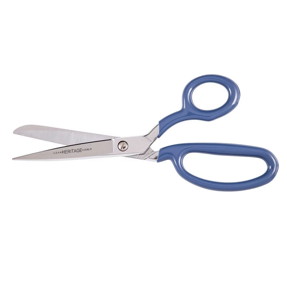 Klein Tools 208LR-BLU-P 9-1/8 in. Large Ring Bent Trimmer Scissors with Blue Coating