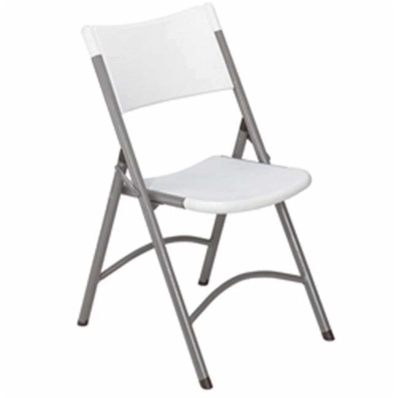 Blow Molded Folding Chair Speckeled Grey with Grey Frame- Set of 4