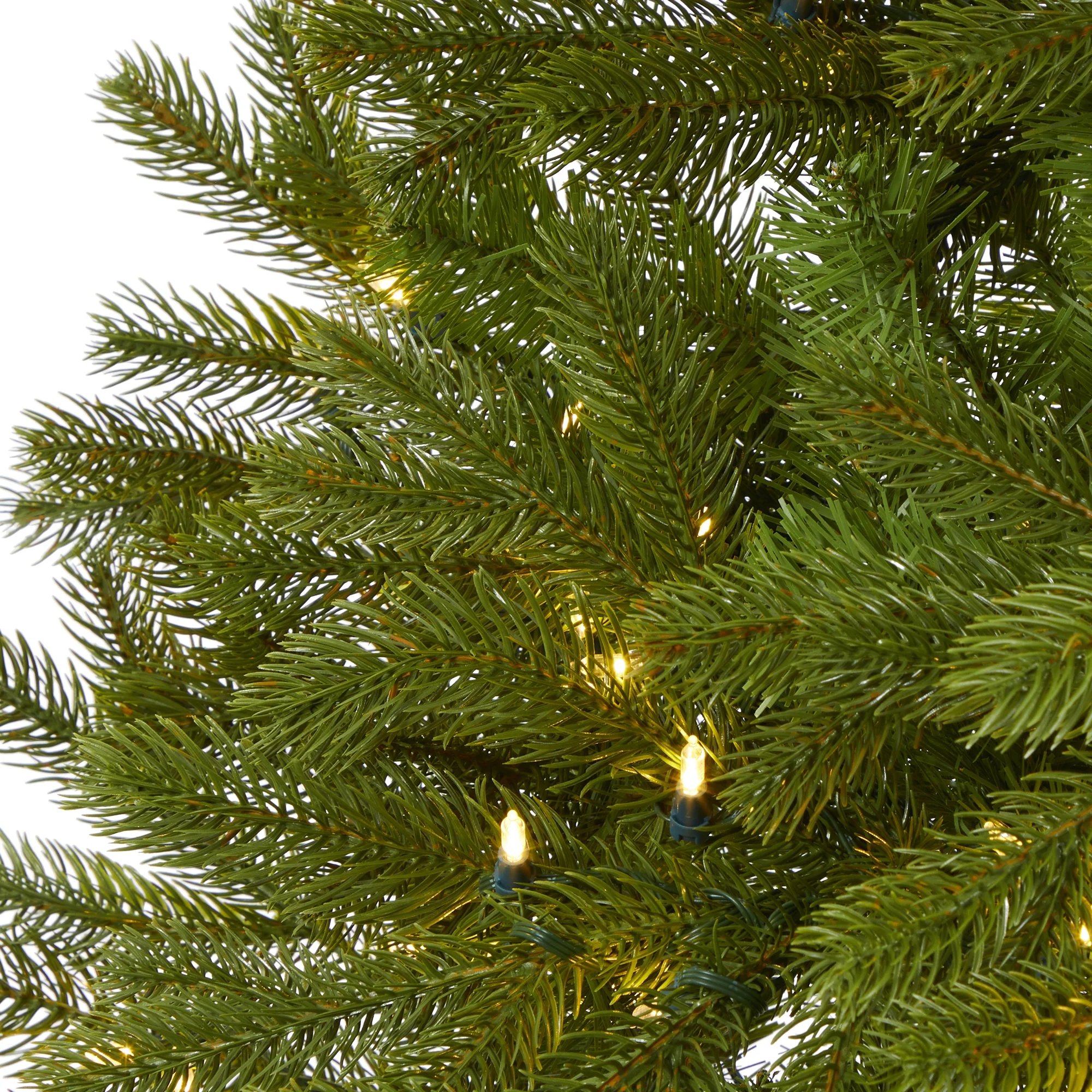 Nearly Natural Clear Prelit LED Green Holiday Spruce Christmas Tree, 6'