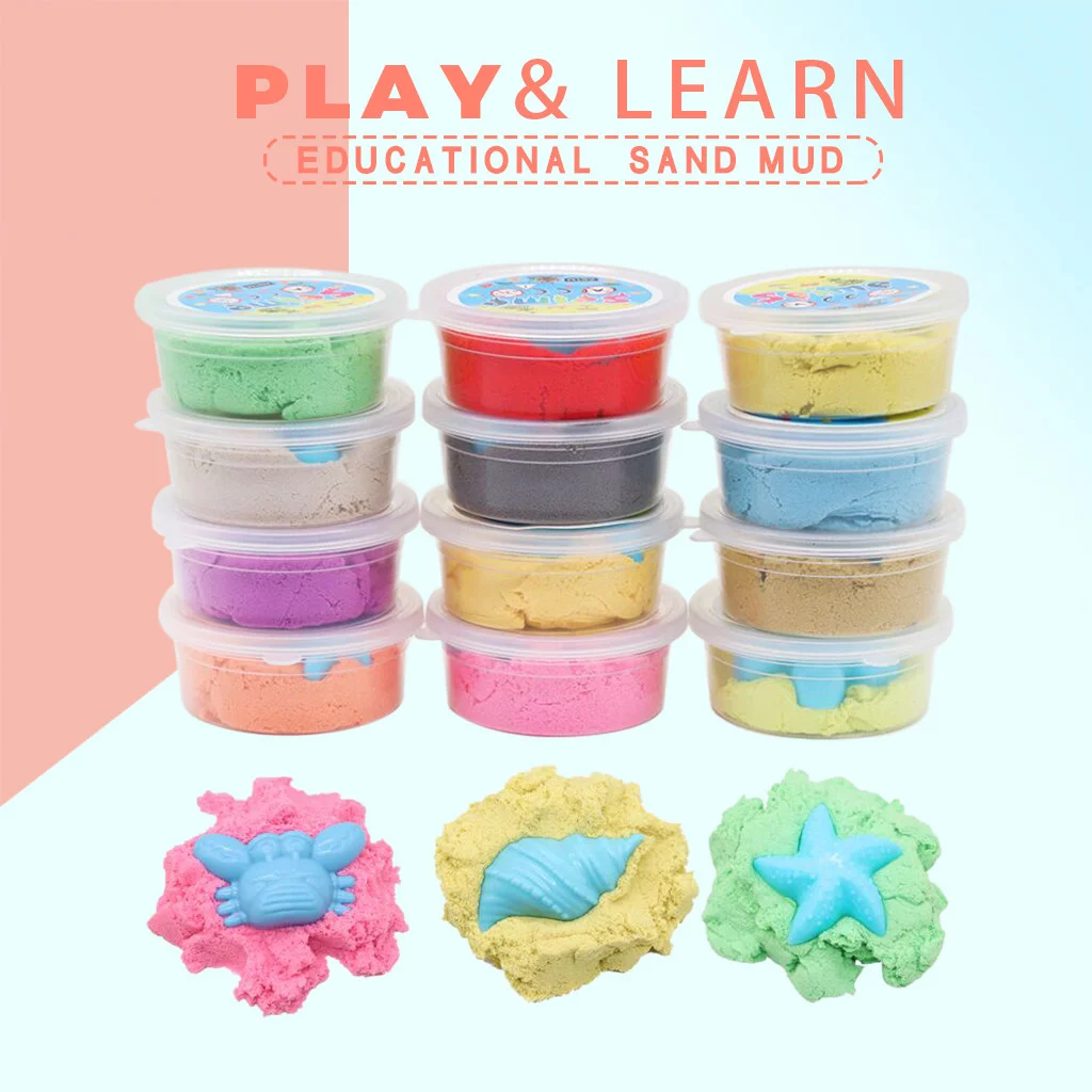 Mud Kids Sand Educational DIY Play Learn Toy Colorful Gift Set Soft Non-Sticky Education Yutnsbel
